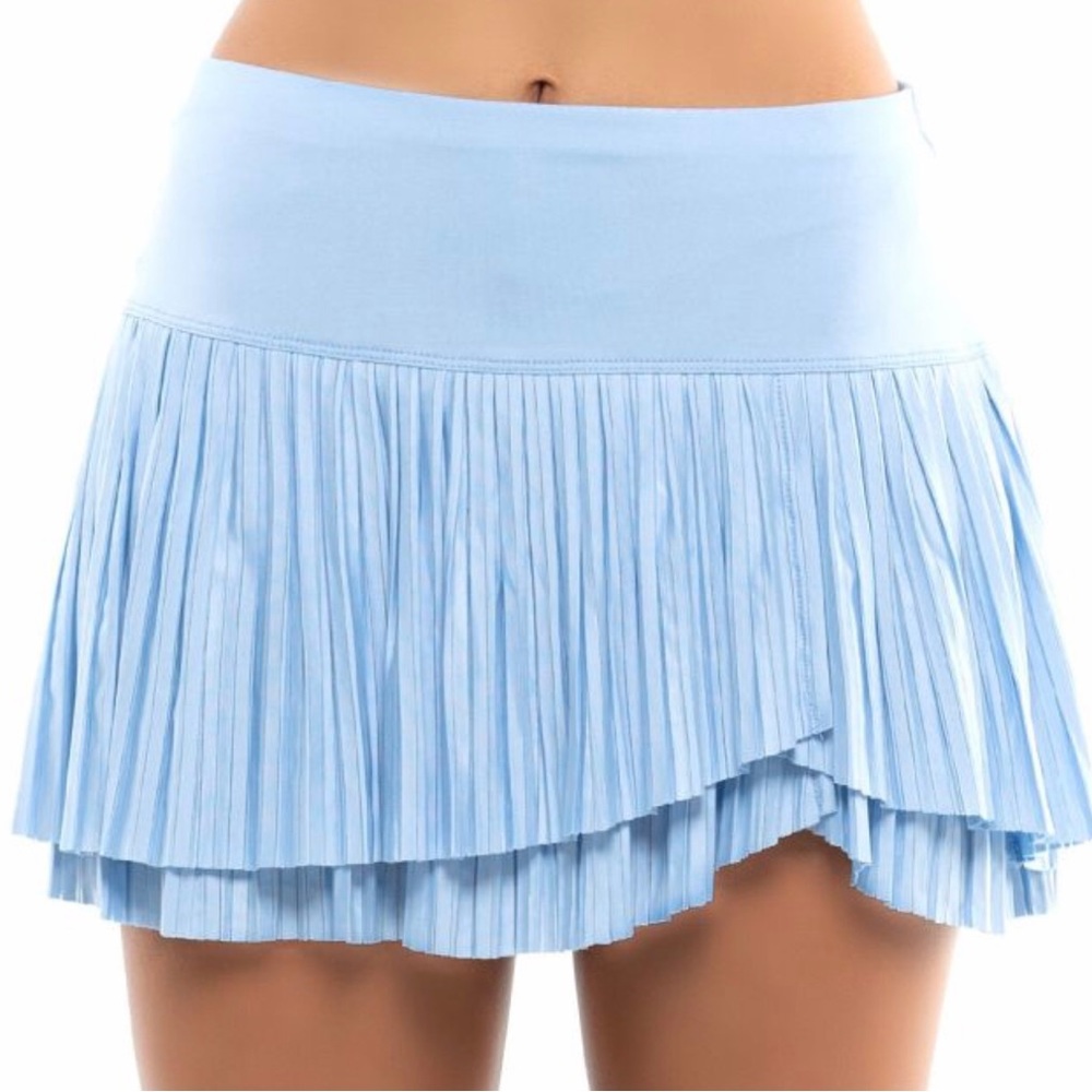 Lucky In Love Going Wild Pleated Skirt in Cloud Blue - L